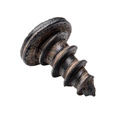 old metal screw broken on transparent background