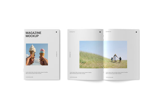 Folded Magazine Mockup Template