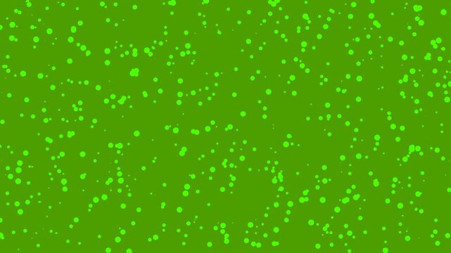 Abstract Green Particle Splash Over Brown Background