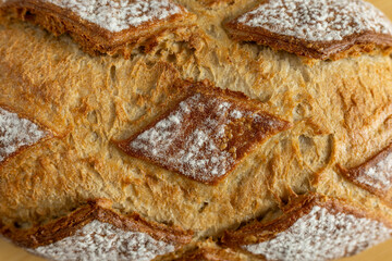 rustic sourdough bread close-up
