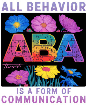 ABA Therapist illustration of a flower T-shirt design
