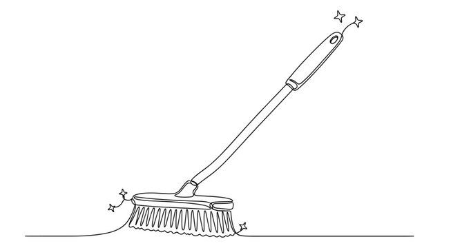 Clean brush line art with sparkles. Non editable stroke