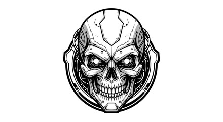 Illustration of a Skull in a Circle.