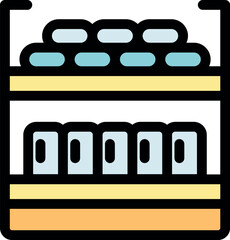 Warehouse storage rack holding various inventory and goods ready for distribution and logistics, enhancing efficient organization