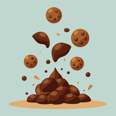 chocolate balls and melted chocolate splash