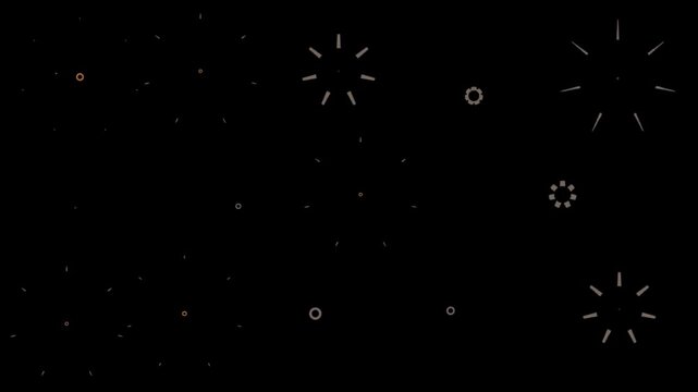 Fireworks Circle Explosion Blast 4K Loop, Shiny Glowing Line Rings Animation, Bursting Ellipse Effect, Transparent Background Alpha Channel, Black Screen Motion Graphic Element