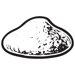 Fototapeta premium Mound of powder sketch, flour pile illustration, baking ingredient vector