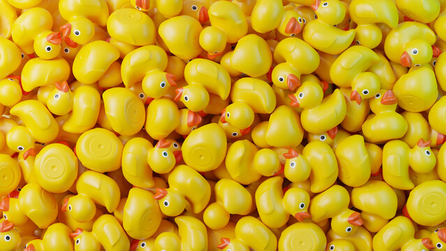 Yellow Rubber Ducks Background Texture