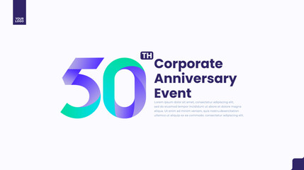 50th corporate anniversary event logo gradient