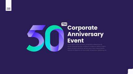 50th corporate anniversary event logo gradient