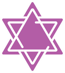 Purple star of david religious symbol