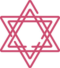 Pink outline of hexagram star symbol