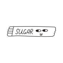 Sugar packet with face