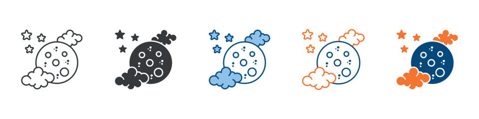 Full Moon Icon Set Multiple Style Collection © Faizal