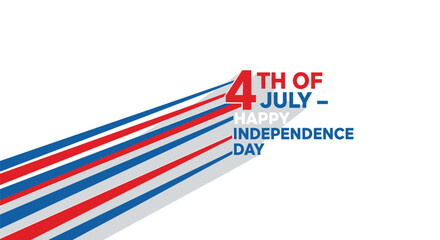 Obraz premium Patriotic 4th of July Independence Day vector graphic element, includes American flag colors and text. Created in colorful style with red, white, and blue palette.