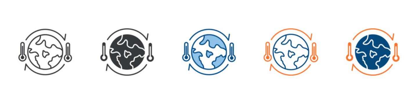 Climate Change Icon Set Multiple Style Collection