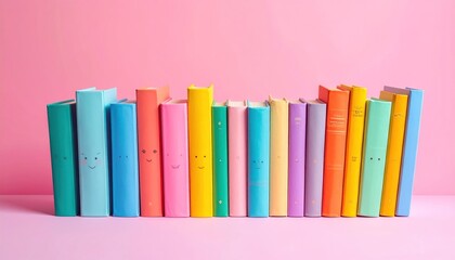 Fototapeta premium Colorful bookshelf display