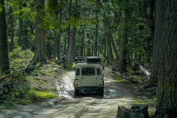 Bombilla forest reserve patagonia 4x4 offroad car in tierra del fuego argentina © Andrea Izzotti