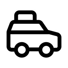 Obraz premium Car travel icon for road trips and journeys. Car Travel Modern Professional Line Icon with minimal clean design representing automobile driving adventure vacation and transportation