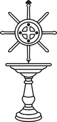 Obraz premium A traditional religious chalice with a cross-shaped paten on top