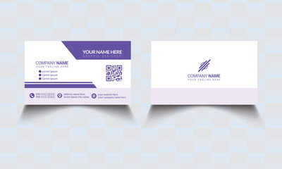 Printing Business card design with purple accents and Vector Design