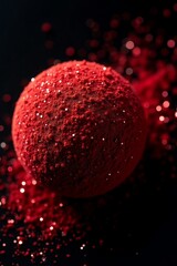 Crimson sphere dusted with glitter and sparkles texture
