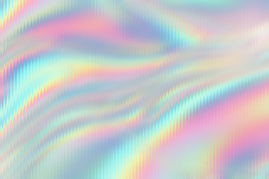 A fluid holographic background with a wavy, liquid metal texture and iridescent colors. A futuristic and aesthetic design for modern creative projects.