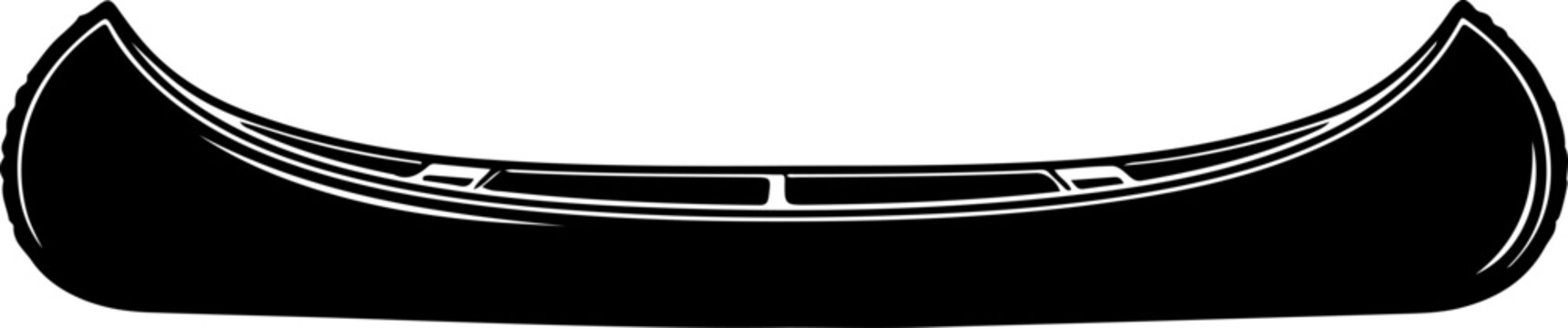vintage canoe drawing silhouette vector illustration