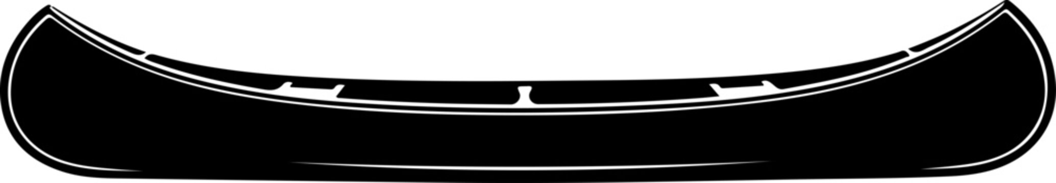 vintage canoe drawing silhouette vector illustration