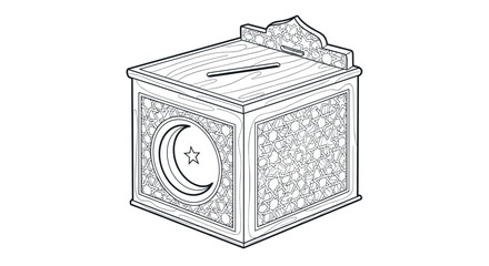 Zakat Box for Charity Donations Illustration.