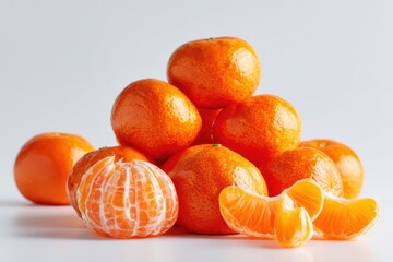 Isolated citrus fruit still life on white surface