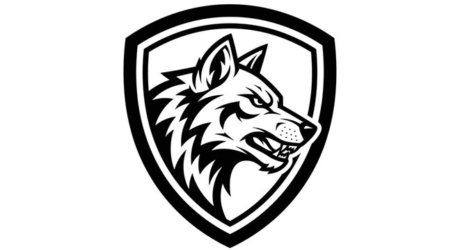 Wolf Head Logo Design in Shield.
