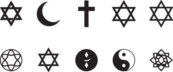Collection of ancient and mystical symbols with historical and spiritual significance