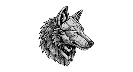 Geometric Wolf Head Illustration Design.
