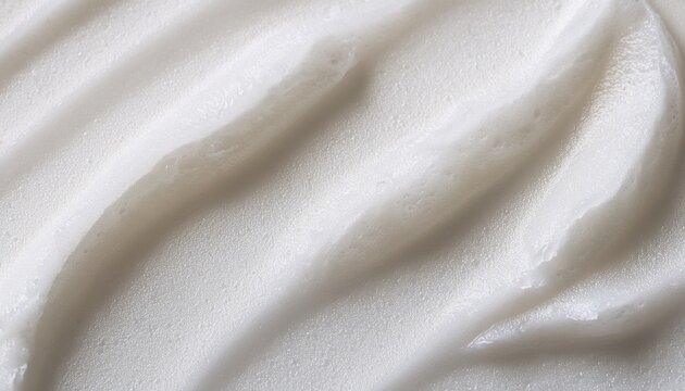 cream swatch of white sugar scrub with rich texture for cosmetic skincare and foam design in format perfect for background use in facial cleanser beauty product and body care concepts