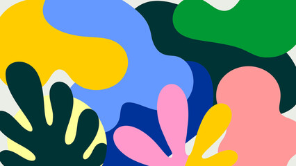 Naklejka premium Vibrant colorful abstract shapes on white background