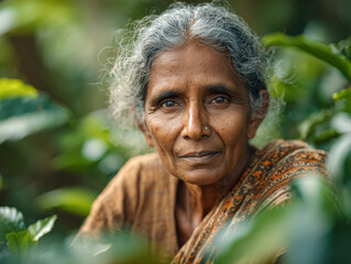 Portrait of an Elderly Woman in Nature