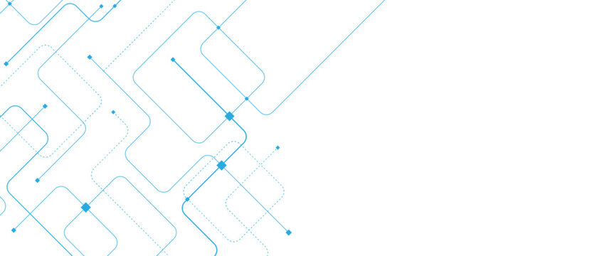 Abstract futuristic technology background with crossed lines and dots