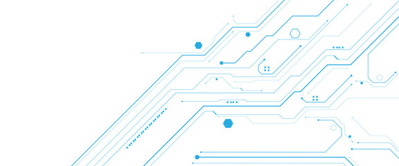 Obraz premium Abstract white circuit digital background with technology circuit vector..