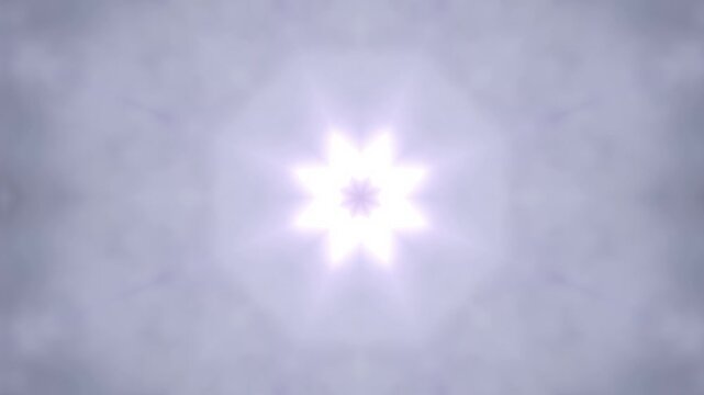Luminous Purple Kaleidoscope Pattern Forms and Dissolves Abstractly