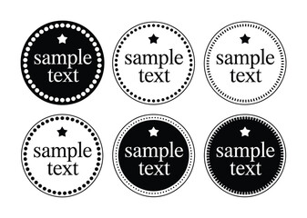 Obraz premium Six Circular Badges with Stars and Sample Text