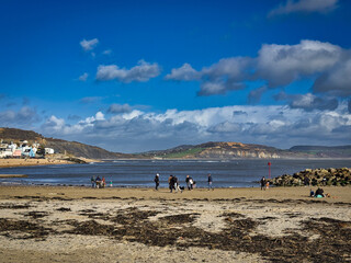 Lyme Regis Seafront on a Sunny Winter Day, Dorset, England, UK