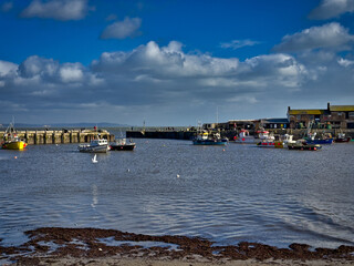 Lyme Regis Seafront on a Sunny Winter Day, Dorset, England, UK