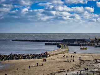 Lyme Regis Seafront on a Sunny Winter Day, Dorset, England, UK
