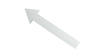 Sleek metallic arrow pointing upwards and to the right
