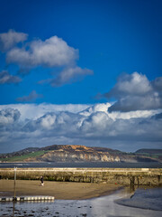 Lyme Regis Seafront on a Sunny Winter Day, Dorset, England, UK