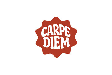 Carpe Diem Motivational Badge. vector illustration for sticker