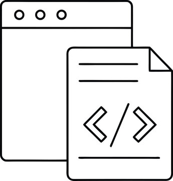 code line art vector illustration on transparent background