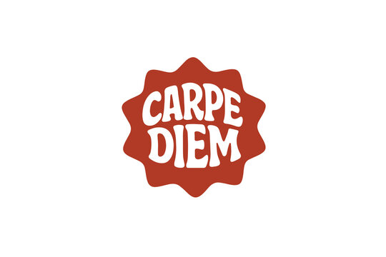 Carpe Diem Motivational Badge. vector illustration for sticker