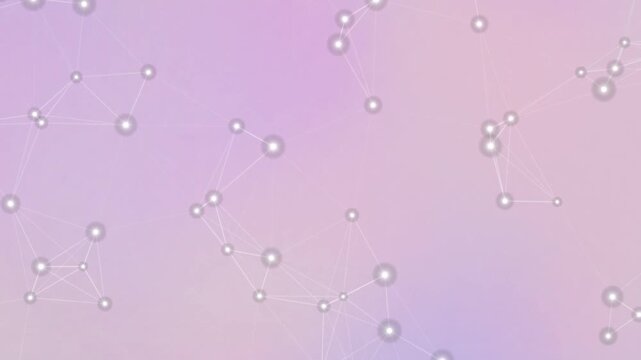 Constellation pattern with stars and lines on pastel purple background viewed from space